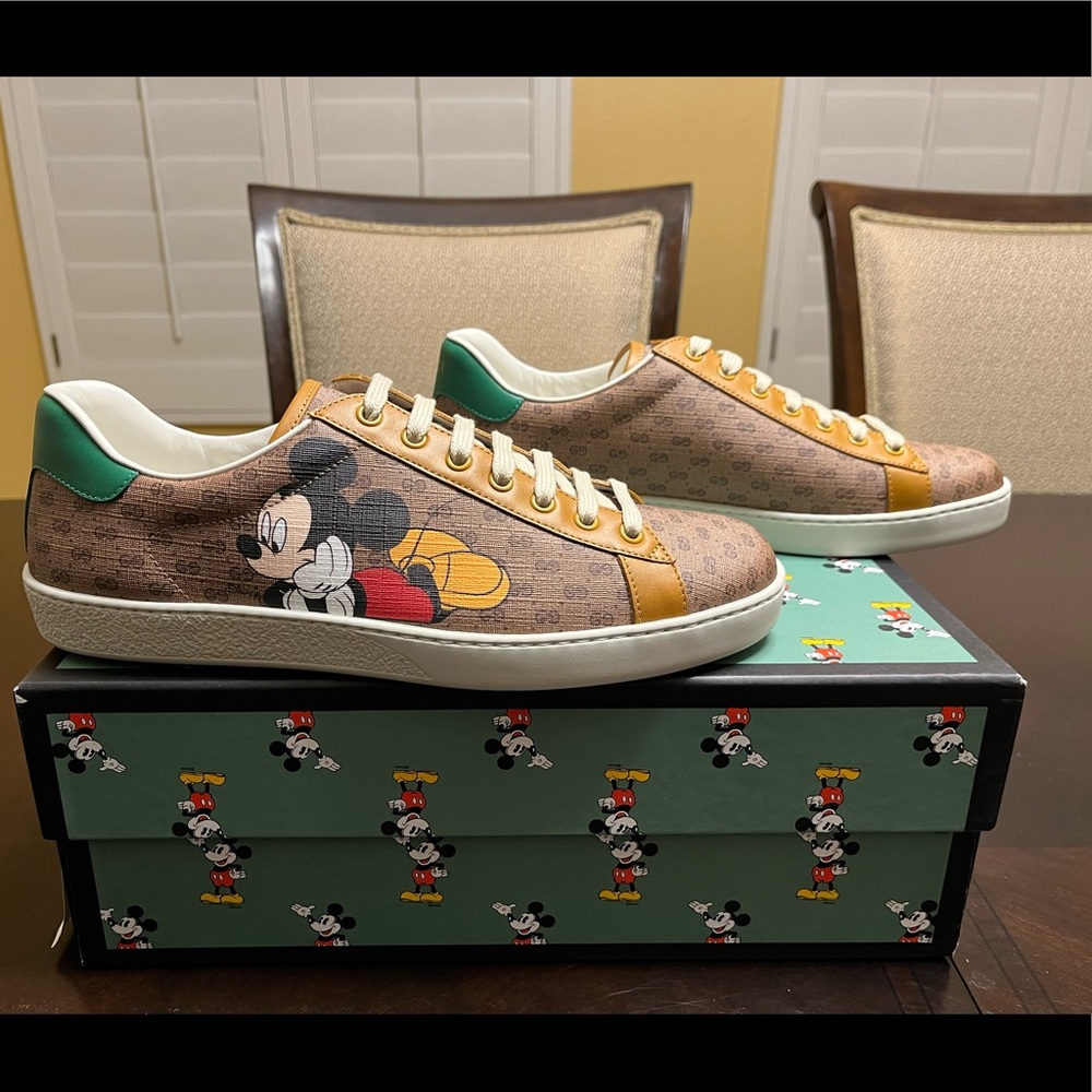 New Gucci Ace x Disney Mickey Mouse GG  Logo Sneaker Shoes Size UK 9.5 / US 10 - Picture 3 of 16
